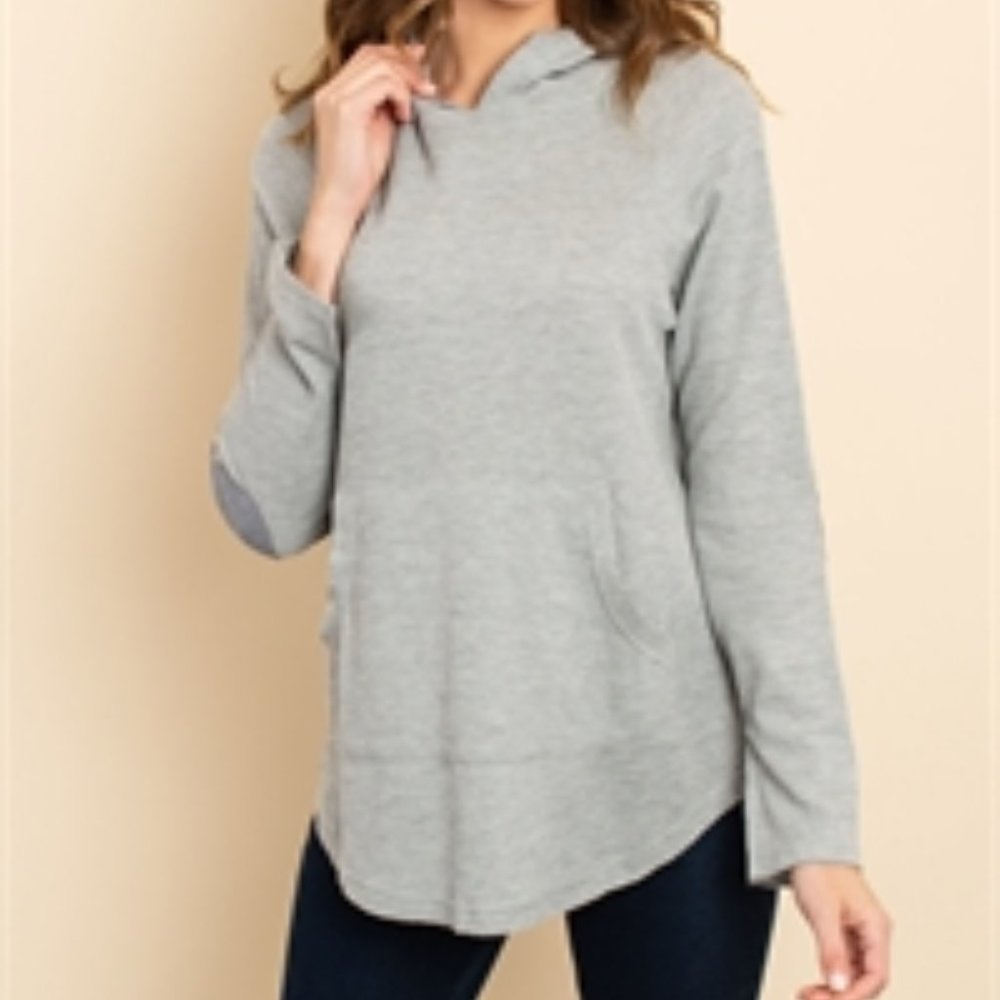 Waffle Knit Hooded Top